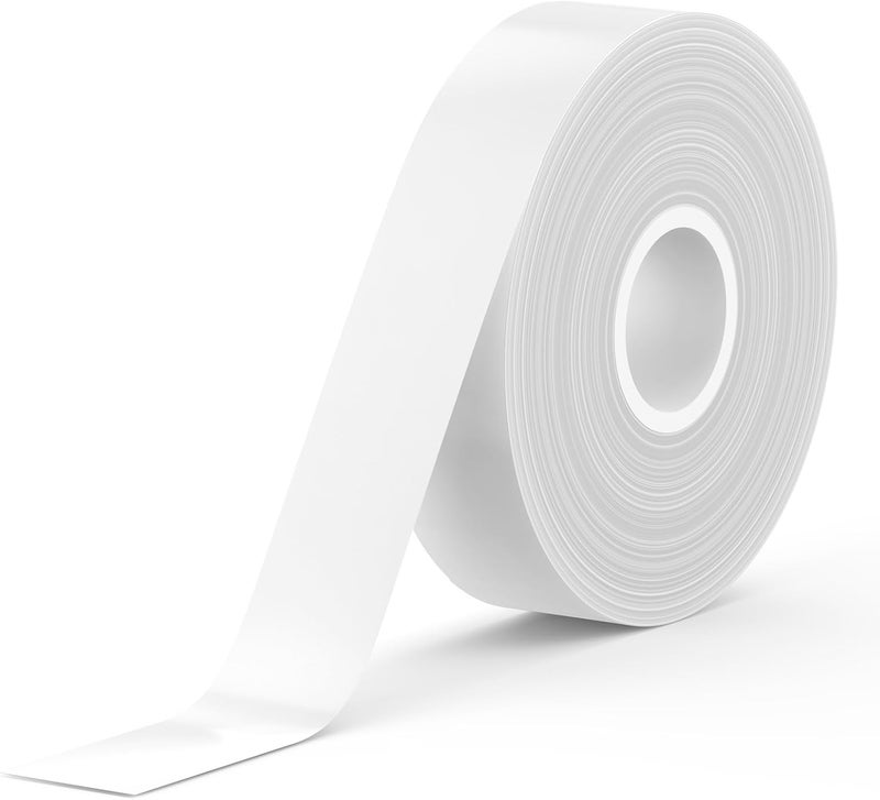 SUPVAN E10 & E11 Label Maker Tape, 0.59in × 19.7ft (15mm × 6m) Genuine Continuous Laminated Thermal Label Tape Refill, Waterproof Oilproof Child-Safe Durable Auto Detect Labels, Black on White - Image 1